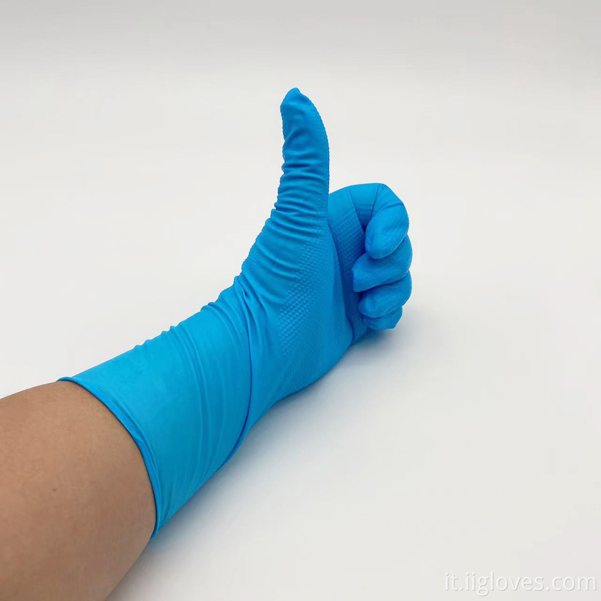 32 cm di guanti di nitrile usa e getta blu di olio pesante Acido alcali resistente ai guanti nitrile da 12 pollici